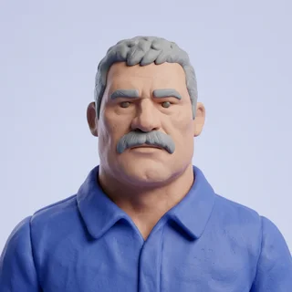 Clay portrait of Dale Prokop