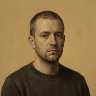 Painted portrait of Devin Aumaugher