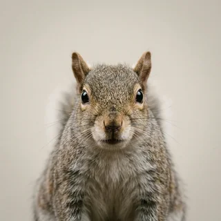 Portrait of Hazel Underbrush, a grey squirrel