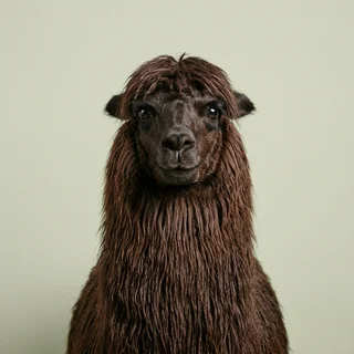 Corporate headshot of a dark brown suri alpaca