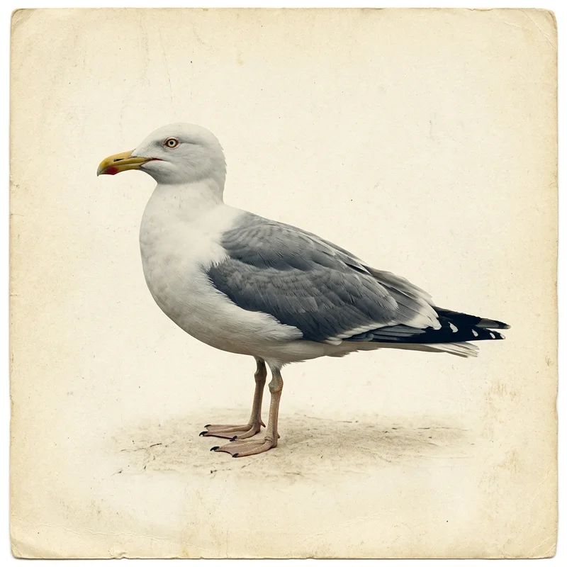 Archival survey photograph of a herring gull in side profile