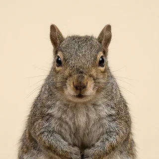 Portrait of Pip Halloran, a grey squirrel